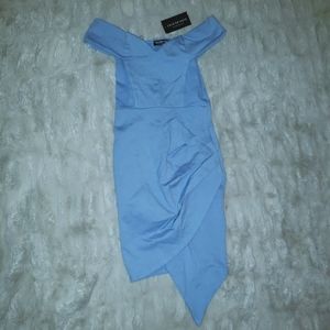 Fashion Nova Blue Asymmetrical Dress